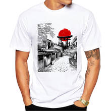 TEEHUB Vintage Men T-Shirt Sketch Street Japan Torii Printed Tops Fashion Design Tshirts Short Sleeve t shirts Essential Tee 2024 - buy cheap