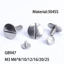 GB947 Stainless steel 304 material extra large flat head slotted screw M3 M6*8/10/12/16/20/25 2024 - buy cheap