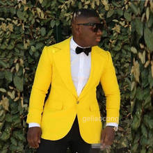 Chaqueta informal para hombre, traje a la moda, traje personalizado, esmoquin fino, color amarillo, rosa, novedad 2024 - compra barato
