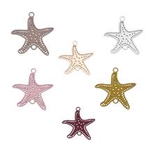 6 Colors Copper Filigree Stamping Star Fish Connectors 21mm x 20mm DIY Earring Jewelry Gifts Making, 20 PCs 2024 - buy cheap