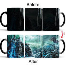 Taza del caballero de la muerte para café, vaso de cerámica sensible al calor con diseño de figura de estilo Wow, cambia de Color, 350ml 2024 - compra barato