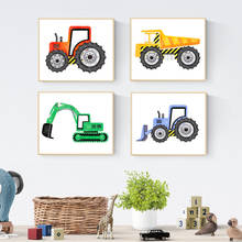 Construction Vehicles Canvas Painting Wall Pictures Excavator Dump Truck Bulldozer Tractor Prints Boys Gift Kids Room Decor 2024 - buy cheap
