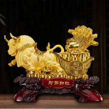 1pc Chinese Style Fengshui Zodiac Cattle Resin Crafts Home Decor Entrance Living Room Birthday Present Housewarming Ornament 2024 - buy cheap