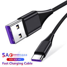 USB Type C Cable 1m 5A Fast Charging Mobile Phone Android Charger Type-C Data Cord For Huawei Samsung Xiaomi USB C Charger Cable 2024 - buy cheap