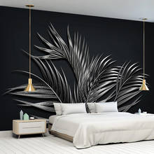 Papel de parede foto personalizada 3d, folha de ouro, plantas tropicais, fresco, sala de estar, tv, sofá, decoração de casa, pintura de papel de parede 2024 - compre barato