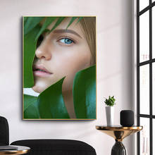 Scandinavian Leaves Woman Wall Art Canvas Print Abstract Poster Painting Decoration Picture Nordic Modern Living Room Decor 2024 - buy cheap
