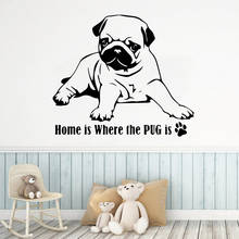 Pug dos desenhos animados casa auto adesivo vinil papel de parede para crianças quartos decoração fundo da arte decalque transporte da gota 2024 - compre barato