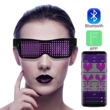 Волшебные светодиодные вечерние очки с Bluetooth, управляемые через приложение, светящиеся очки, зарядка через USB, управление через приложение «сделай сам», многоязычная быстрая вспышка со светодиодной подсветкой 2024 - купить недорого