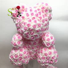 SPR 25 см 40 см пенопласт для мыла, розовый медведь, плюшевый медведь, розовый искусственный цветок, новогодние подарки для женщин, подарок на день Святого Валентина 2024 - купить недорого
