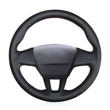 Hand Sew Black Artificial Leather Comfortable Breathable Custom Car Steering Wheel Cover for Ford Focus 3 2015 2016 2017 2018 2024 - buy cheap