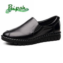 PEIPAH-zapatos clásicos de piel auténtica para mujer, mocasines planos sin cordones de punta redonda, para oficina y primavera 2024 - compra barato