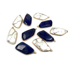 2020 pedra natural encantos forma irregular seção branco pinho lapis lazuli pingente para fazer jóias artesanais diy colar 2024 - compre barato