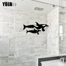 YOJA 14x28.2CM（One Group）Cute Killer Whale Fashion Room Decoration Wall Sticker Bbathroom Shower Decals G2-0503 2024 - buy cheap