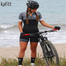 Roupa de ciclismo feminina, kafitt, de verão, peça única, blazer, manga curta, road, montanha, montanha, almofada, shorts 2024 - compre barato