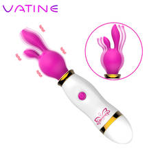 Vibrador de coelho vatinho para mulheres, estimulador de clitóris, haste mágica av, vibrador usb recarregável, brinquedo sexual para masturbação feminina 2024 - compre barato