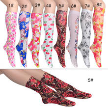 KASURE Flower Pattern Printed Knee High Stockings For Women Girl Long Nylon Elastic Spring Summer New Fashion Soft Stocking 2024 - buy cheap