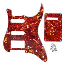 Flanor conjunto de tartaruga vermelha, pickguard de violão hss, placa traseira em 4 camadas com parafusos para guitarra fd st 2024 - compre barato