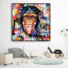 Graffiti Street Art-pintura abstracta de Mono para decoración del hogar, carteles de arte de pared, imagen Pop de Banksy, Cuadros para decoración del hogar y la habitación 2024 - compra barato