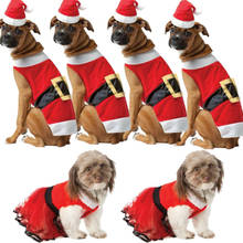 Костюм для домашних животных Санта-Клауса, Рождественская одежда для маленьких собак, зимние куртки для собак, одежда для щенков и кошек, одежда для чихуахуа Йорк, наряд 2024 - купить недорого