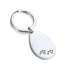 Fashion Stainless Steel Hollow Dog Paw Keychain Car Key Keychain Party Gift Accessories 2024 - buy cheap