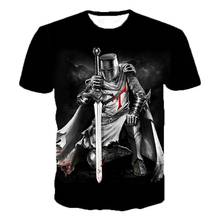 2021 Knights Templar 3D Printed O-Neck Men's Fashion Casual Short Sleeve T-shirt Knights Templar Streetwear Harajuku Tee Tops 2024 - buy cheap