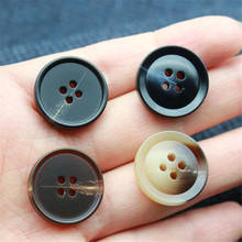 Botones de resina de costura de 1 pulgada (25/30MM), forma redonda, 4 agujeros, botones artesanales, botón plano para abrigos, accesorios de ropa DIY, 100 piezas 2024 - compra barato