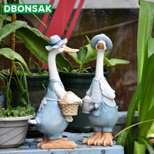 Duck Ornaments Resin Artificial Duck Garden Sculpture Animal Statue Couple Decoration Simulation Pond Decor Landscape Crafts 2024 - buy cheap