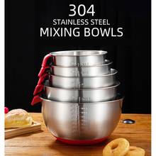 Stainless Steel Mixing Bowl non slip silicone base bowls with Handle Metal Mixing Bowls for Cooking Baking Prepping 2024 - buy cheap