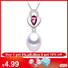 Fashion AAA Zircon 100% Natural Freshwater Pearl Pendants For Women Good Quality Silver 925 Necklace Wholesale Jewelry With Box 2024 - buy cheap