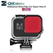 60M Waterproof Case Filter Diving swimming Protective Shell Purple Pink Red len Filter For GoPro Hero 8 Black Action Camera 2024 - buy cheap