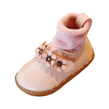 CUZULLAA-zapatos informales con gancho y lazo de flores para niños y niñas, calzado plano con correa antideslizante de retales, talla 21-30, Otoño e Invierno 2024 - compra barato