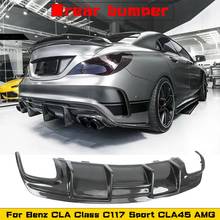 Carbon Fiber Rear Diffuser For Mercedes Benz CLA Class C117 W117 Sport CLA45 AMG Bumper Lip 2016-2019 2024 - buy cheap