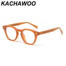 Kachawoo men's retro glasses rivet style transparent black orange women round glasses frame prescription unisex accessories 2024 - buy cheap