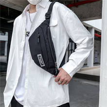 Pochete de náilon, bolsa casual masculina de peito com zíper, bolsa de cintura esportiva de ombro crossbody para homens, moda urbana 2021 2024 - compre barato