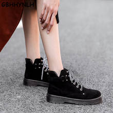 GBHHYNLH-botas con cordones para mujer, zapatos cálidos, estilo occidental, para otoño, LJA869 2024 - compra barato