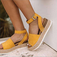 Summer Sandals Roman Fashion Women Strap Sandals Wedges Shoes Casual Peep Toe Espadrille Femme Flat Shoes 2024 - buy cheap