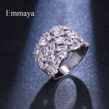 Emmaya AAA кубический циркон геометрический камень хаос состояние посеребренное в современном стиле кольцо для женщин в ужин блестящие ювелирные изделия 2024 - купить недорого