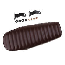 Universal Motorcycle Leatherette Seat Cafe Racer Seat With Screws, Brown 2024 - buy cheap