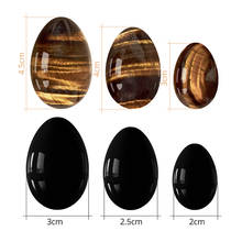 3pc sin perforar Jade bola Yoni huevos conjunto negro Natural de cristal de las mujeres ejercitador Kegel Vaginal endurecimiento muscular masaje huevo regalo 2024 - compra barato