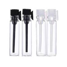 1ml 2ml 3ml garrafa de vidro transparente, tampa preta para teste de amostras, frascos pequenos para embalagem cosmética, tampa transparente 100 peças 2024 - compre barato