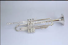 Профессиональные 180 S-37 Bb плоские маленькие трубы посеребренные Музыкальные инструменты высокого качества с мундштуком 2024 - купить недорого