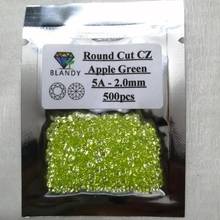 Frete grátis 1.0 ~ 3.0mm formato redondo zircônia cúbica apple verde qualidade corte brilhante pedra cz sintética para joias faça você mesmo 2024 - compre barato