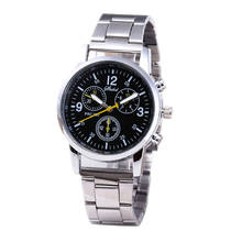 Relógio de pulso analógico masculino, relógio neutro de quartzo com pulseira de aço fashion casual para homens 2024 - compre barato