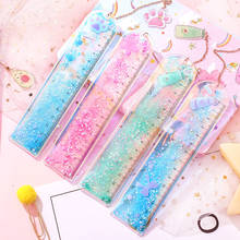 1 pcs/lot Oil flow sand bookmark rulers Kawaii laser girl drawing template lace Sewing Ruler stationery office school 2024 - купить недорого