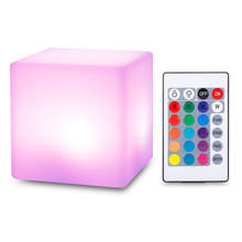 Rechargeable LED Cube Shape Night Light With Remote Control For Bedroom 7 Colors Changing USB Night Light Built-In Battery 2024 - buy cheap