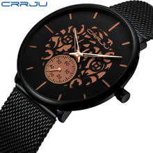 Crrju 2150 relógio de quartzo dos esportes dos homens assista topo marca luxo famoso vestido moda relógios masculinos ultra fino relógio de pulso para hombre 2024 - compre barato