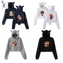 Kawaii Cute Toilet-Bound Hanako-kun Long Sleeve Cropped Hoodies Sweatshirt Women Cat Ear Anime Hoodied Pullover Crop Tops Hoodie 2024 - buy cheap