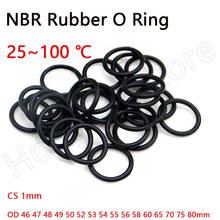 Black NBR Rubber O Ring CS 1mm OD 46 47 48 49 50 52 53 54 55 56 58 60 65 70 75 80mm Ring Gasket Oil Washer 2024 - buy cheap