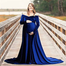 New Pleuche Maternity Dress Photography Long Pregnancy Dresses Elegence Maxi Maternity Gown Photo Prop For Pregnant Women Shoot 2024 - buy cheap