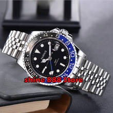 Мужские автоматические часы 40 мм PARNIS с черным циферблатом и сапфировым стеклом 2024 - купить недорого